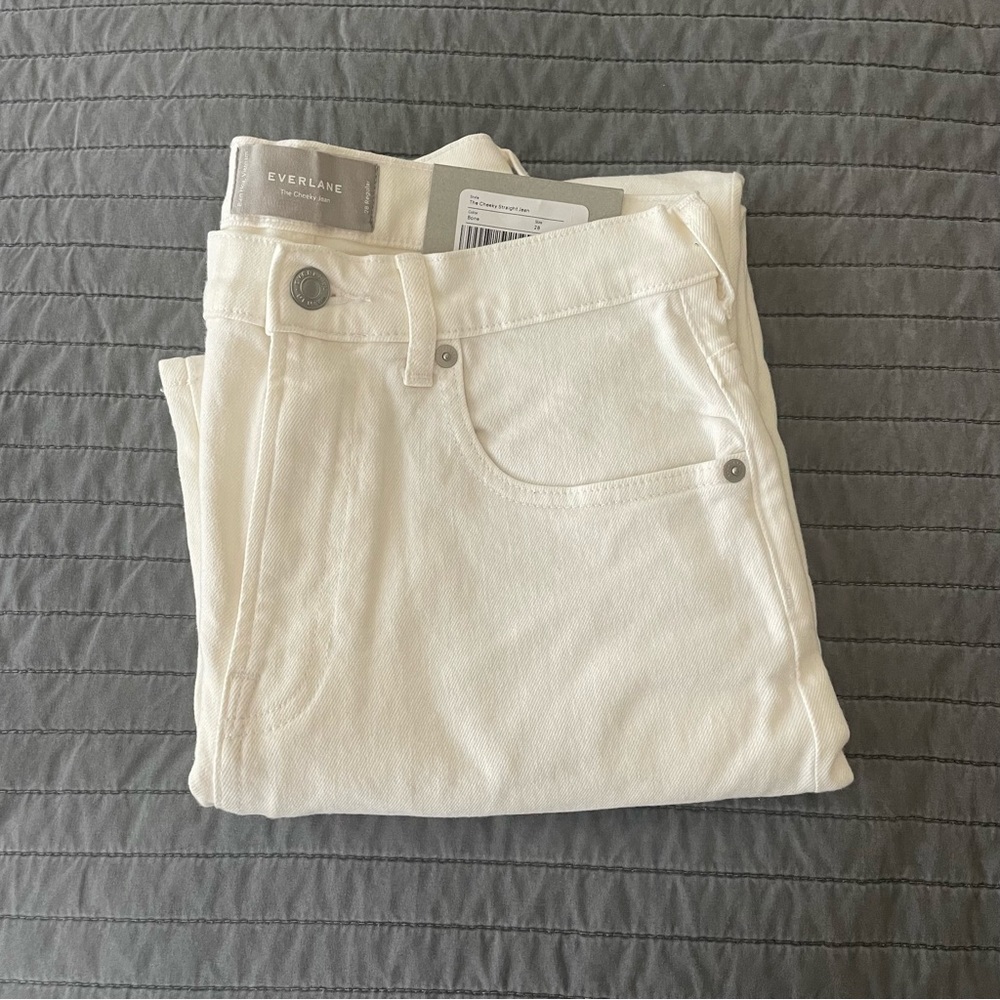 Everlane Women's Straight Leg Jeans - Cream